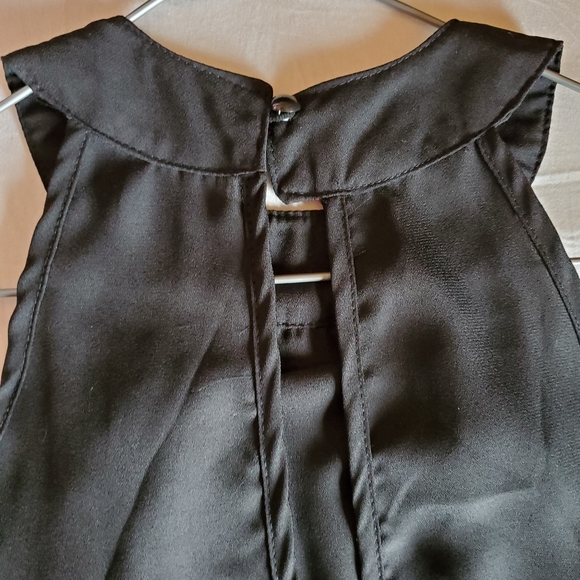 Womens Black Chiffon Dress - Picture 4 of 5
